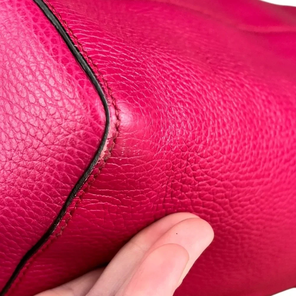 GUCCI PINK SWING TOTE 354408 pebbled leather Shopper Travel Work Everyday Bag EC - Picture 12 of 16